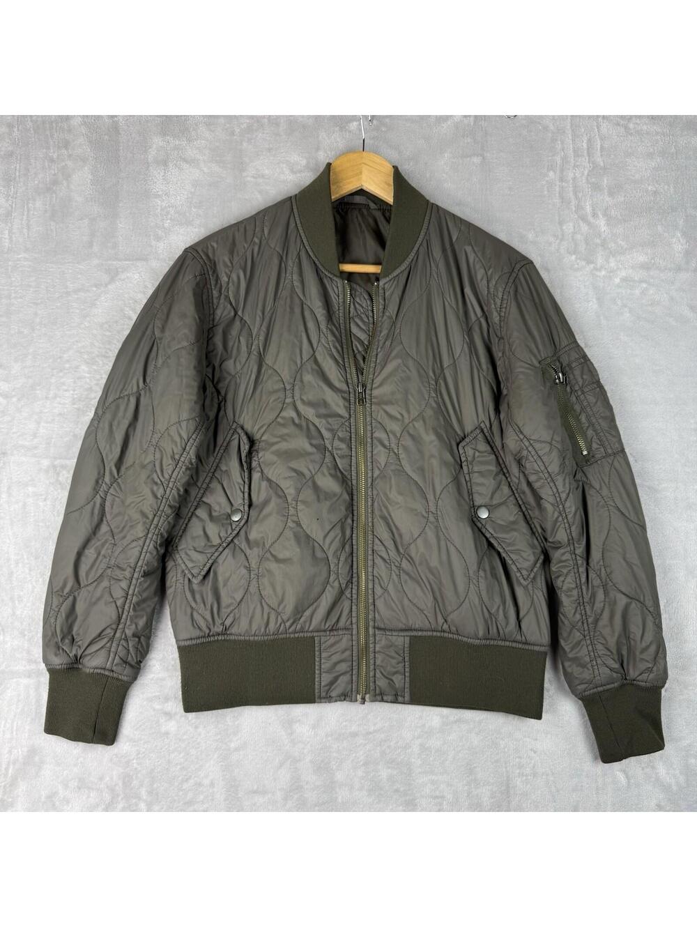 Y2K Military Green Avant Garde Bomber jacket Size S Japanese GU Brand MA1 Style